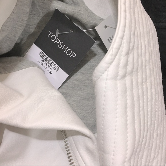 Topshop white biker  jacket NWT - Picture 3 of 3